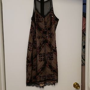 Sequence, lace and sheer dress design.
